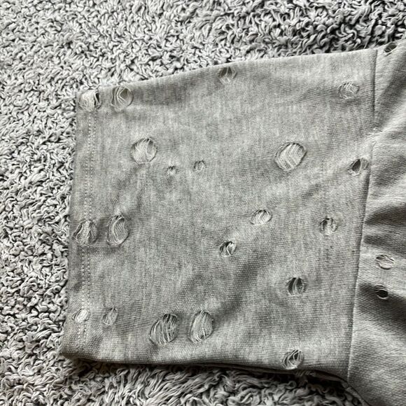 NWT Love J Gray L Cropped Oversized Slouchy Hi Lo Crop Top Blouse - Picture 7 of 10
